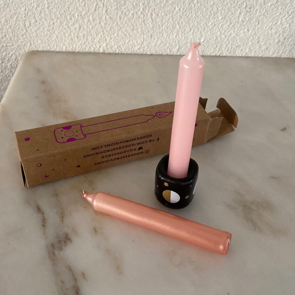 Moon cycles candle holder and candles